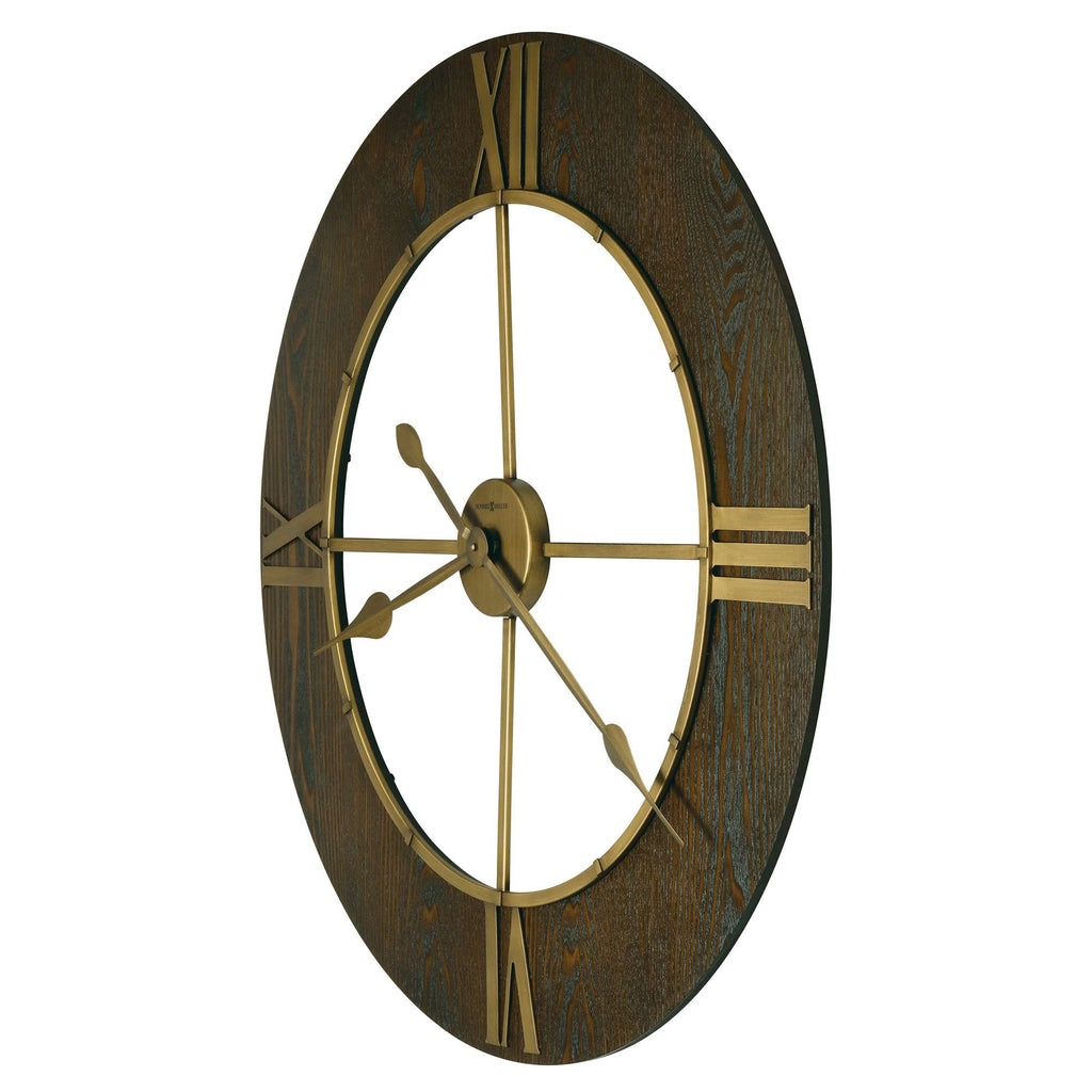 Vintage-style wall clock with gold accents and Roman numerals.
