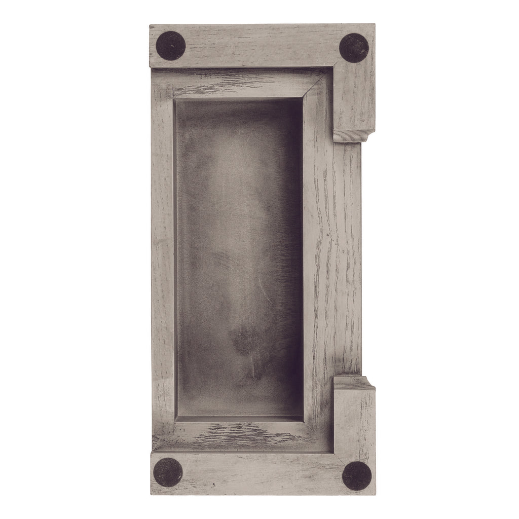 Decorative wooden frame with circular accents