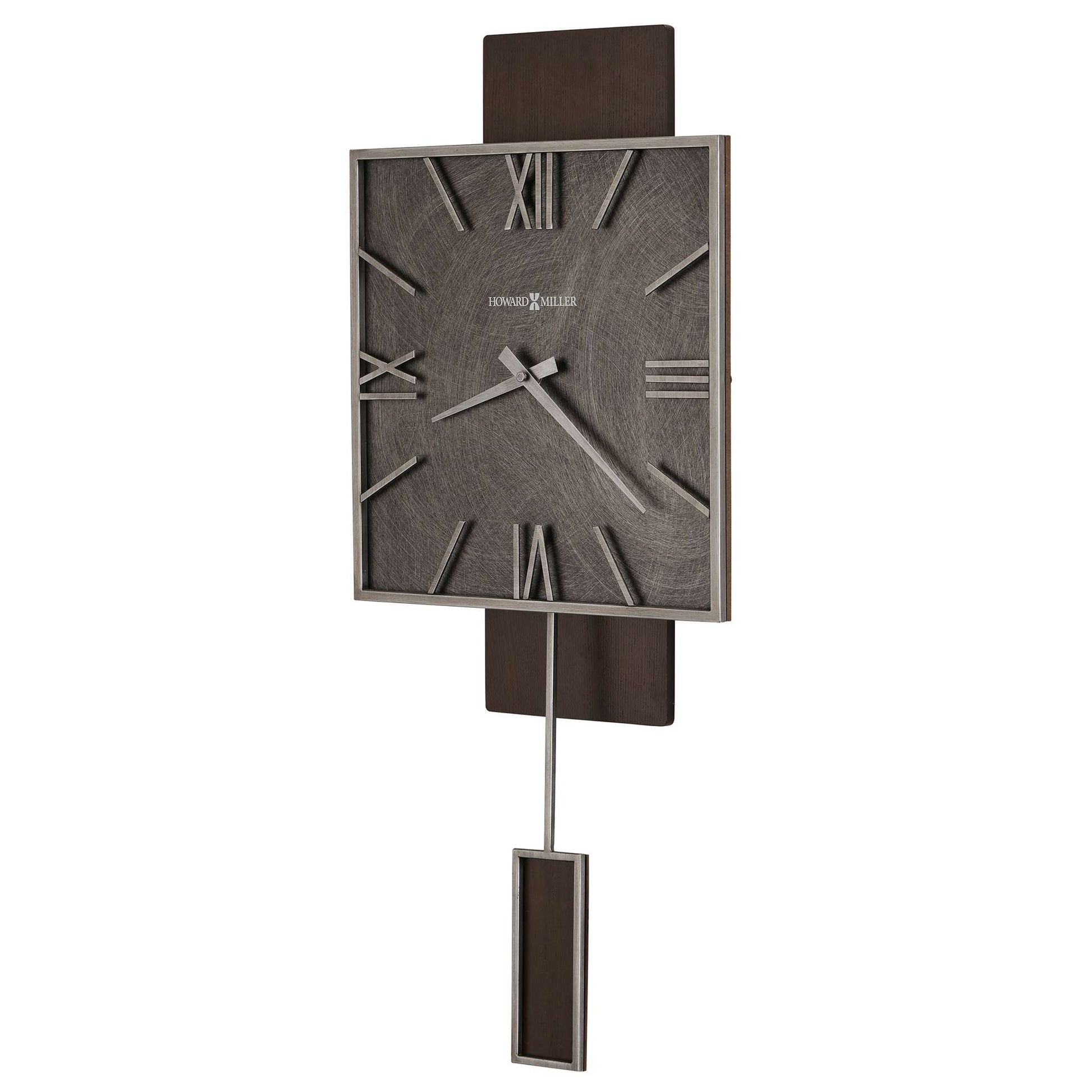 Modern wall clock with Roman numerals and a minimalist design.