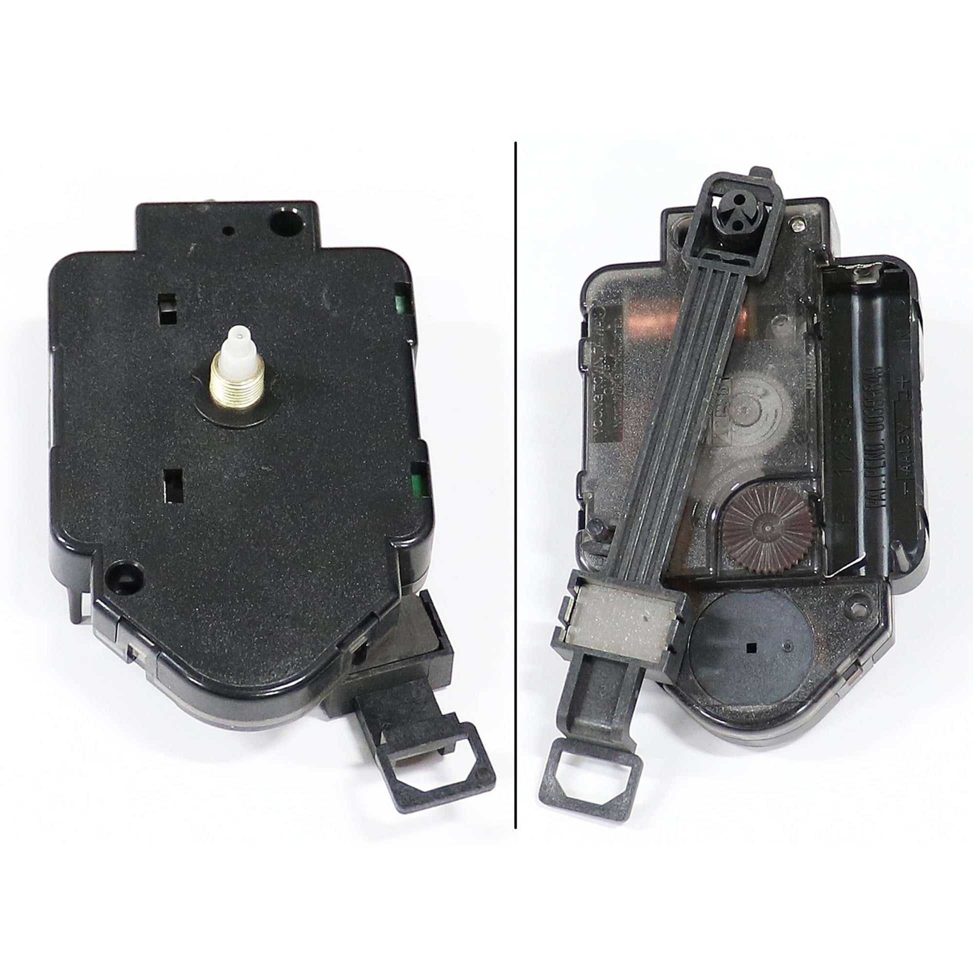 Automotive component showing a motor assembly with external and internal views