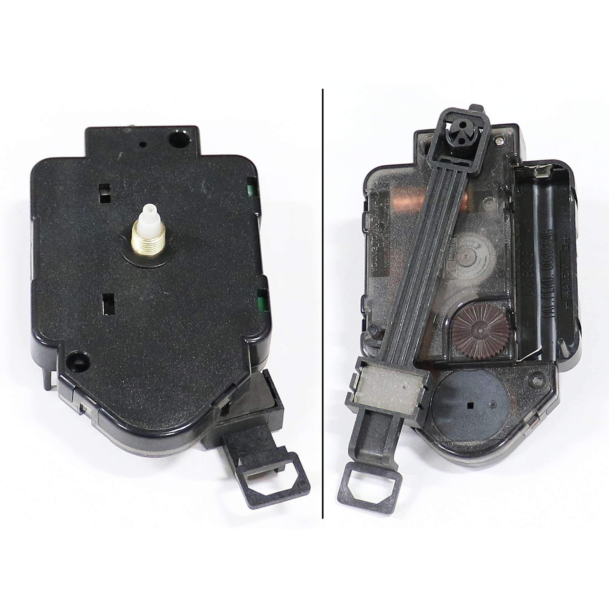 Automotive component showing a motor assembly with external and internal views