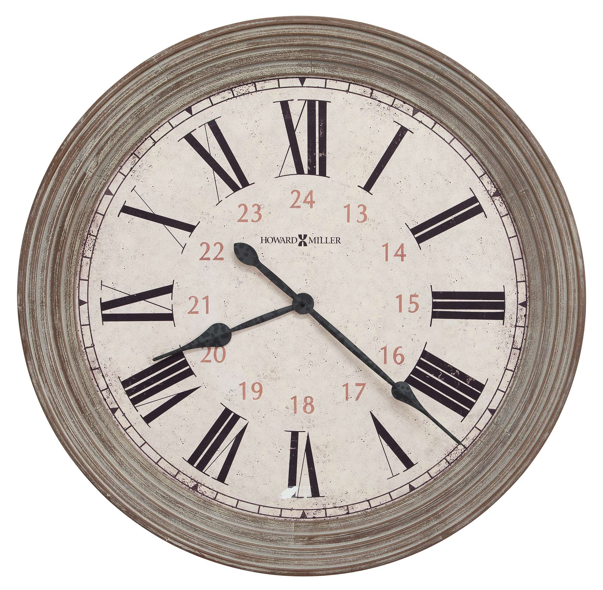Vintage round wall clock with Roman numerals and black clock hands