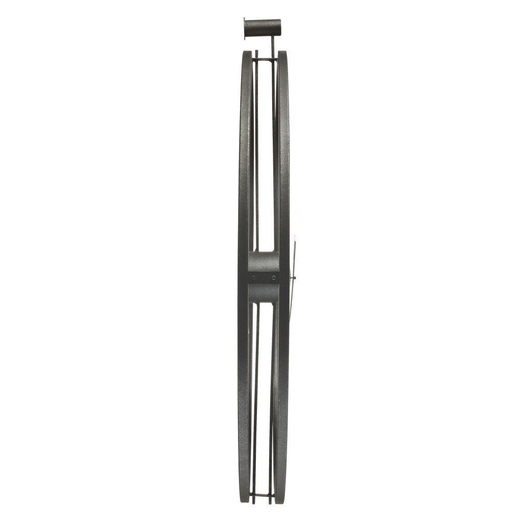 A close-up view of a black folding tool with a sleek design.