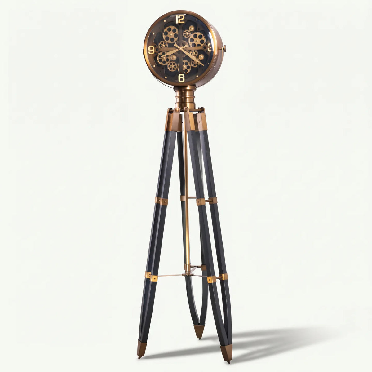 Howard Miller Caspian II Tripod Grandfather Clock, 74-inch, front view on a plain white background