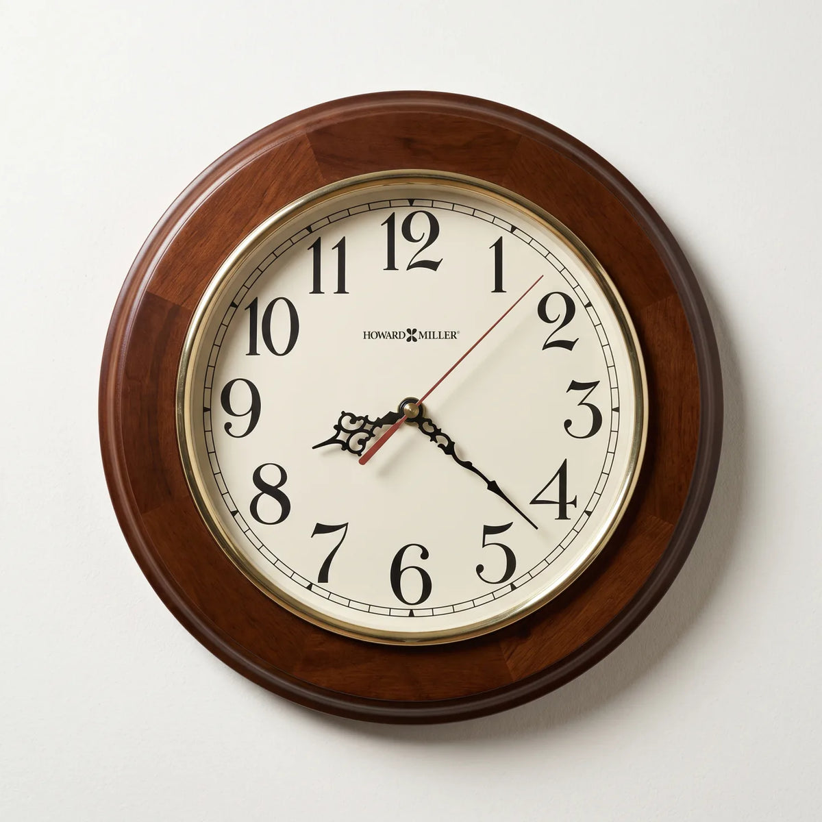 Howard Miller Brentwood Wall Clock, 12-inch, front view on a plain white background