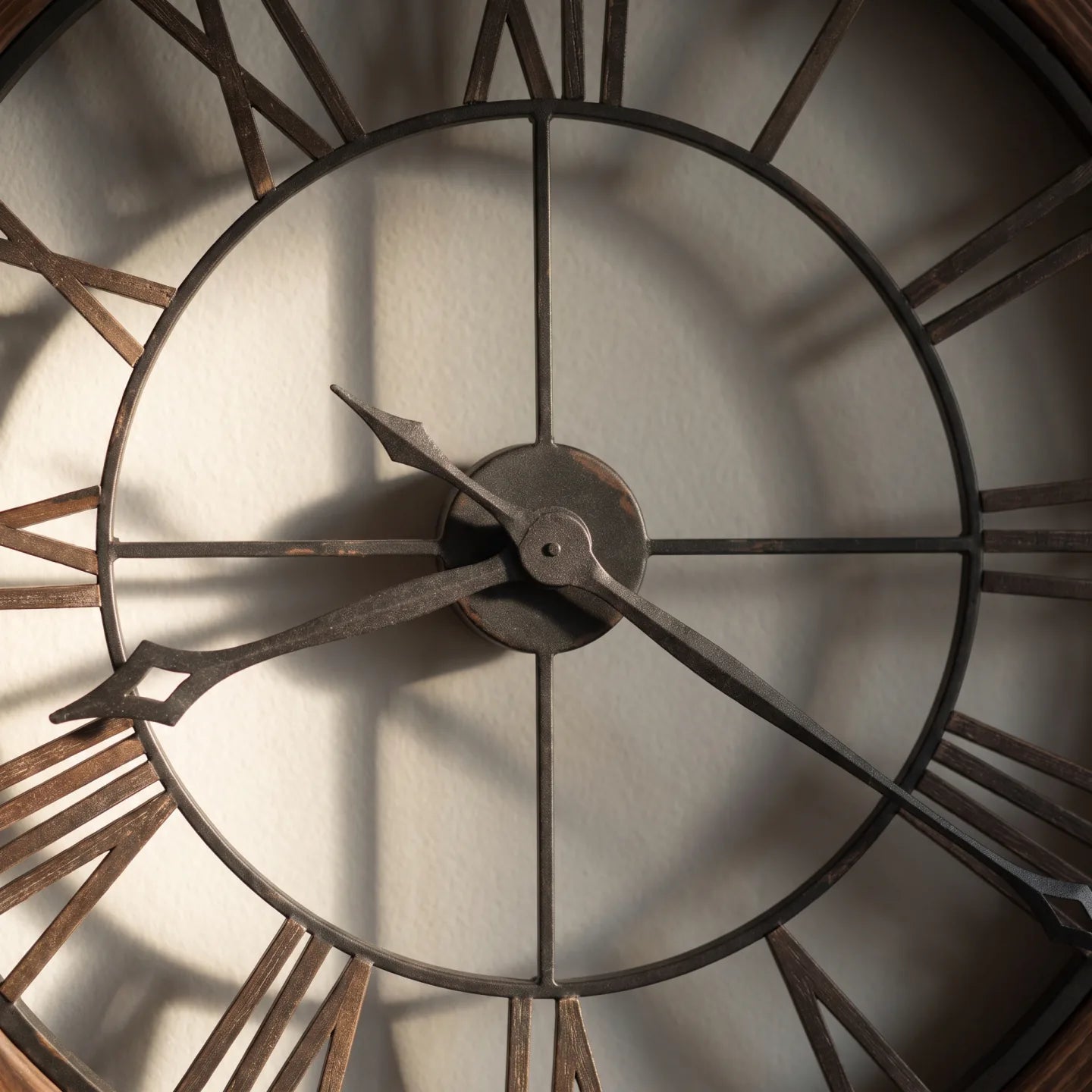 Howard Miller Thatcher Wall Clock, close-up of the dial and finish detail