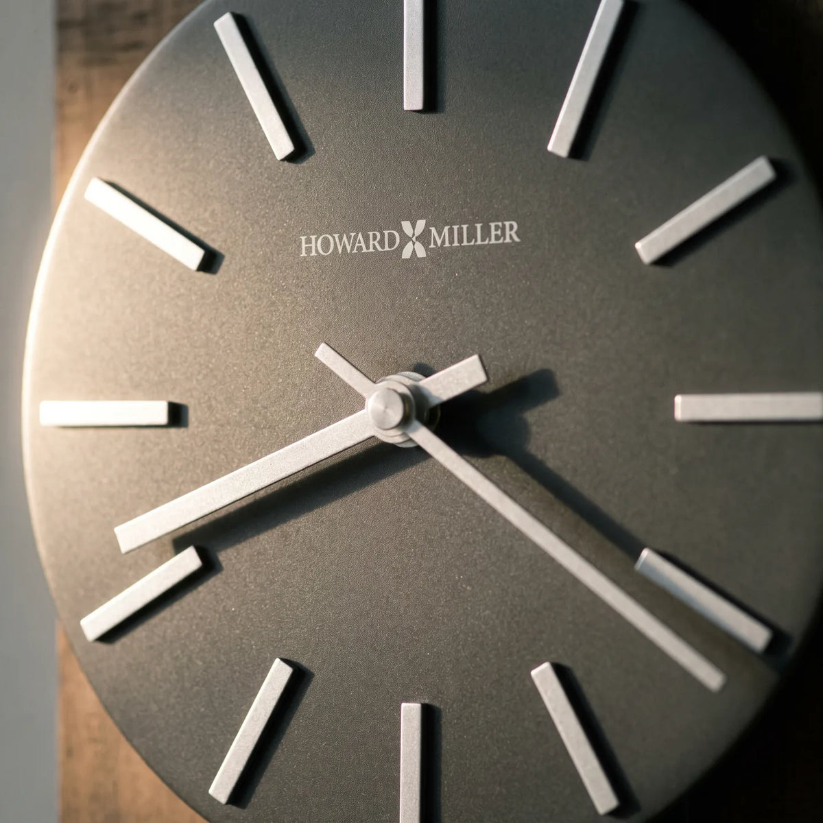 Howard Miller Zion Wall Clock, close-up of the dial and finish detail