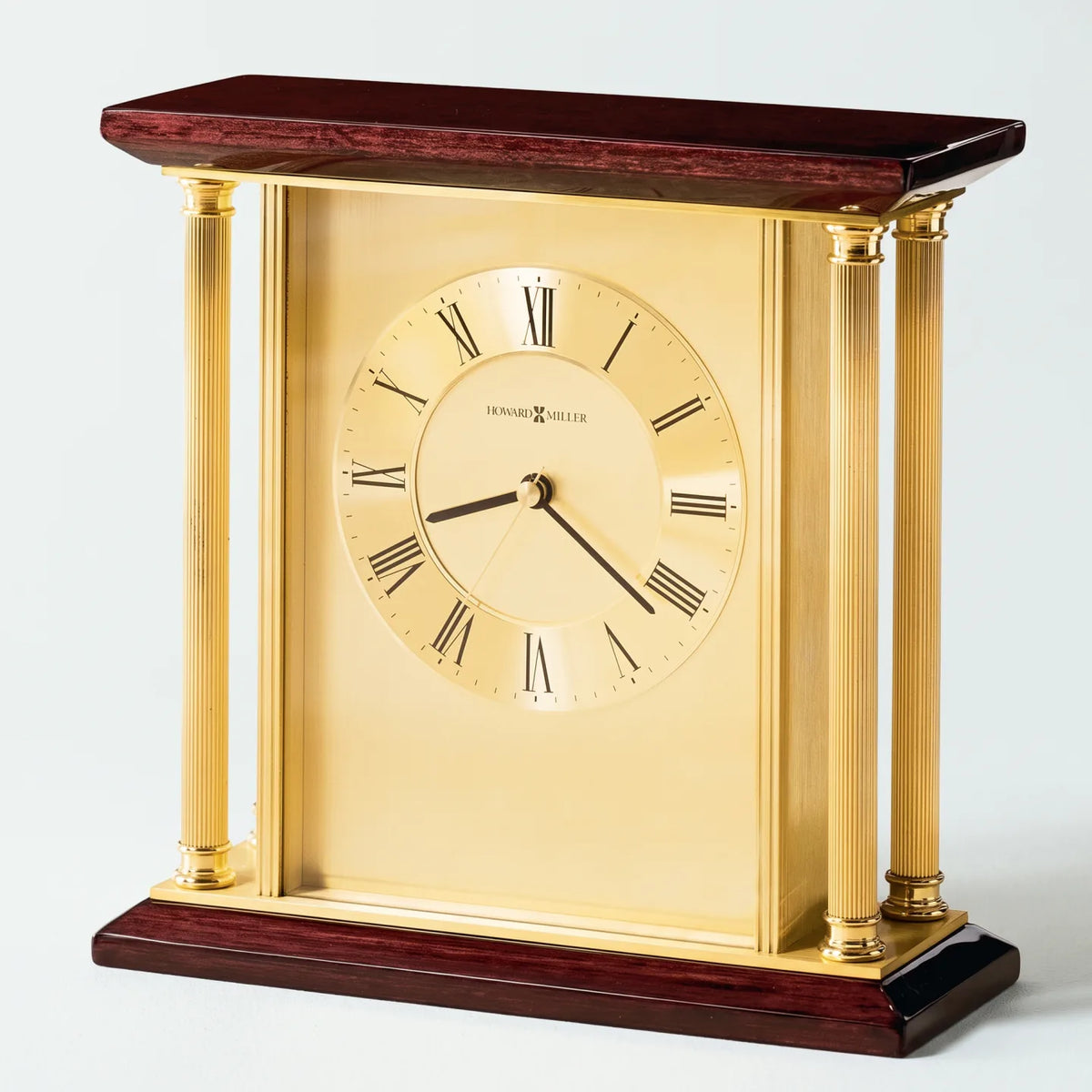 Howard Miller Carlton Tabletop Clock, 9-inch, front view on a plain white background