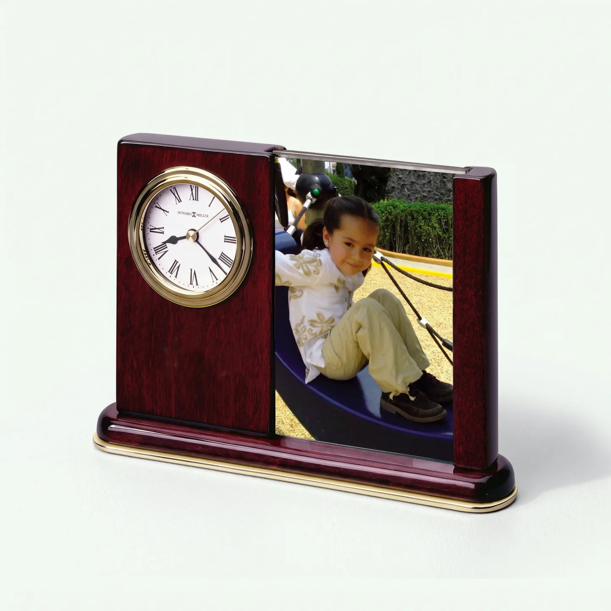 Howard Miller Portrait Caddy Tabletop Clock, 8-inch, front view on a plain white background