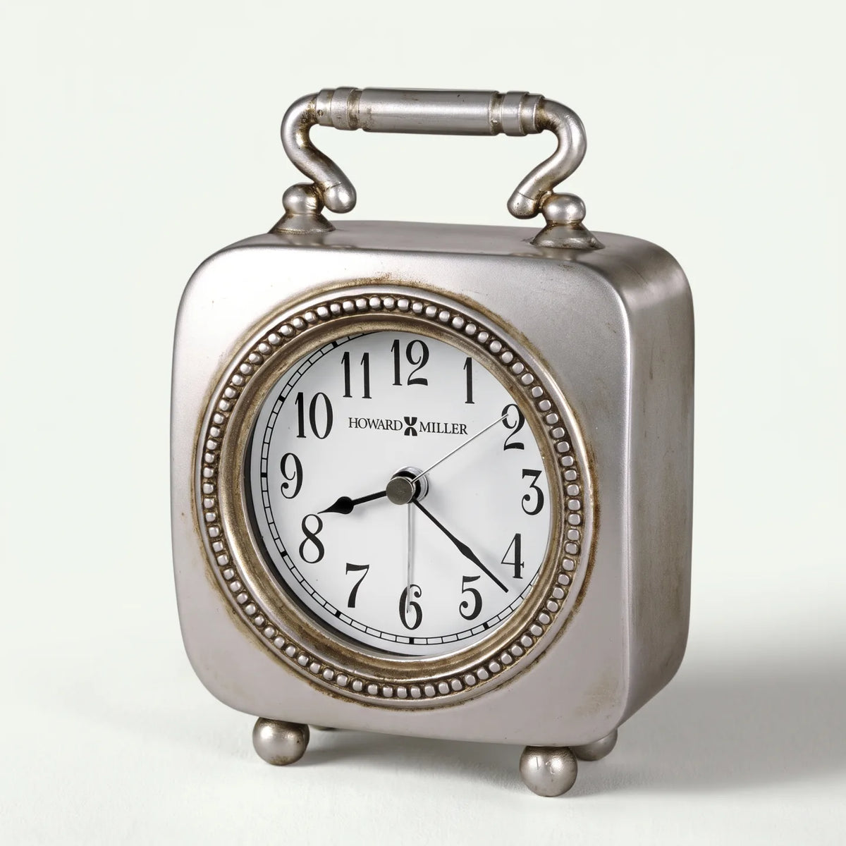 Howard Miller Kegan Tabletop Clock, 6-inch, front view on a plain white background