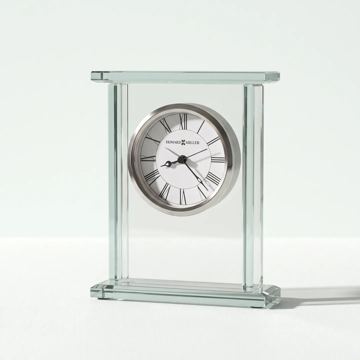 Howard Miller Cooper Tabletop Clock, 7-inch, front view on a plain white background