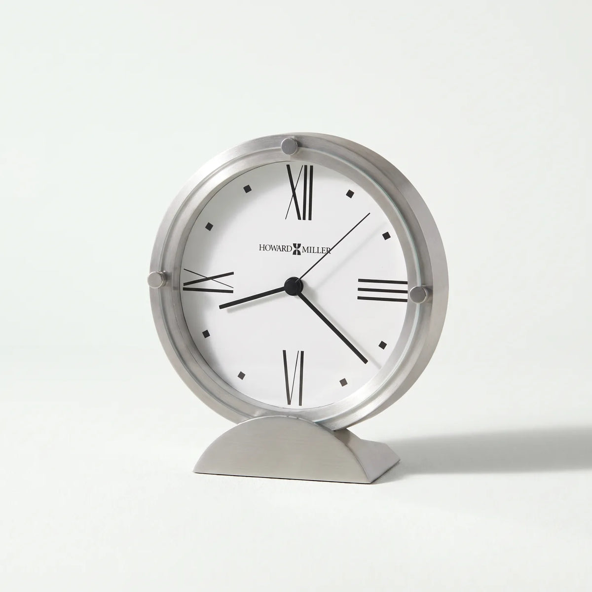 Howard Miller Simon II Tabletop Clock, 6-inch, front view on a plain white background