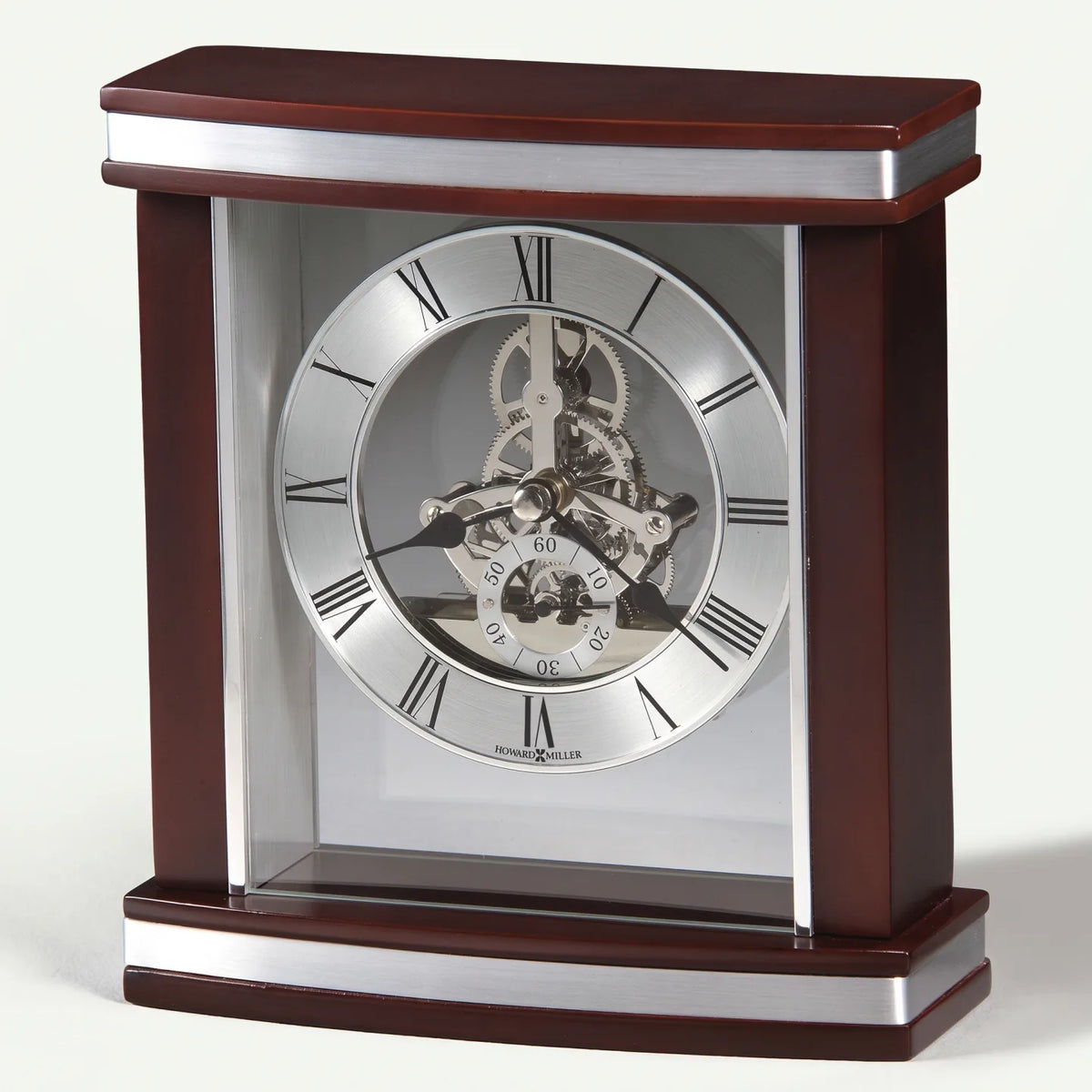 Howard Miller Templeton Tabletop Clock, 8-inch, front view on a plain white background