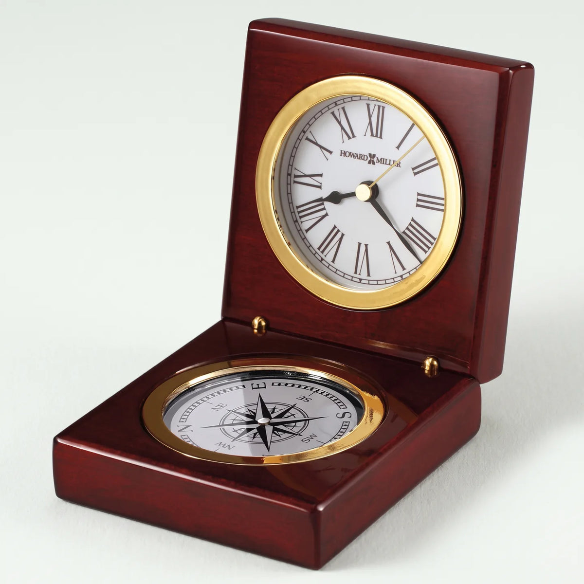 Howard Miller Pursuit Tabletop Clock, 4-inch, front view on a plain white background