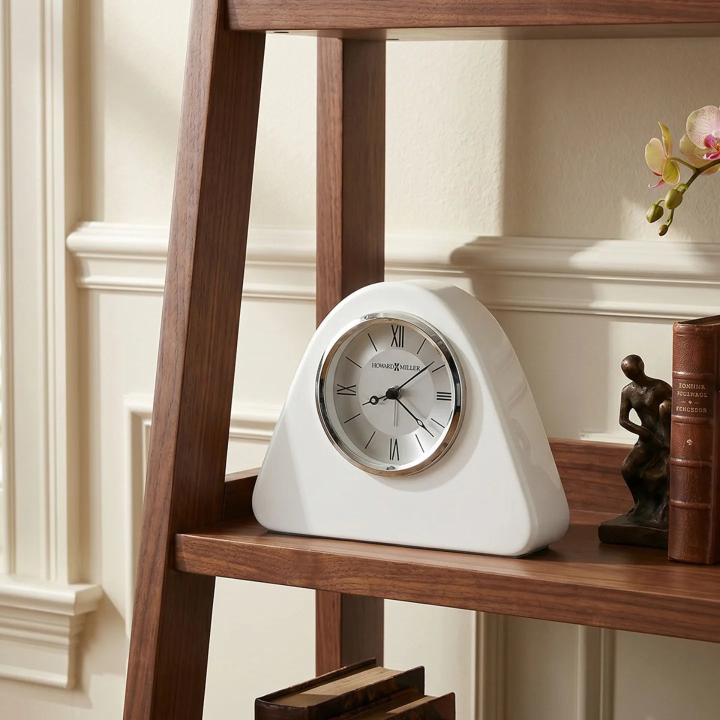 Howard Miller Blanche Peak, 7-inch, on a shelf in a styled room