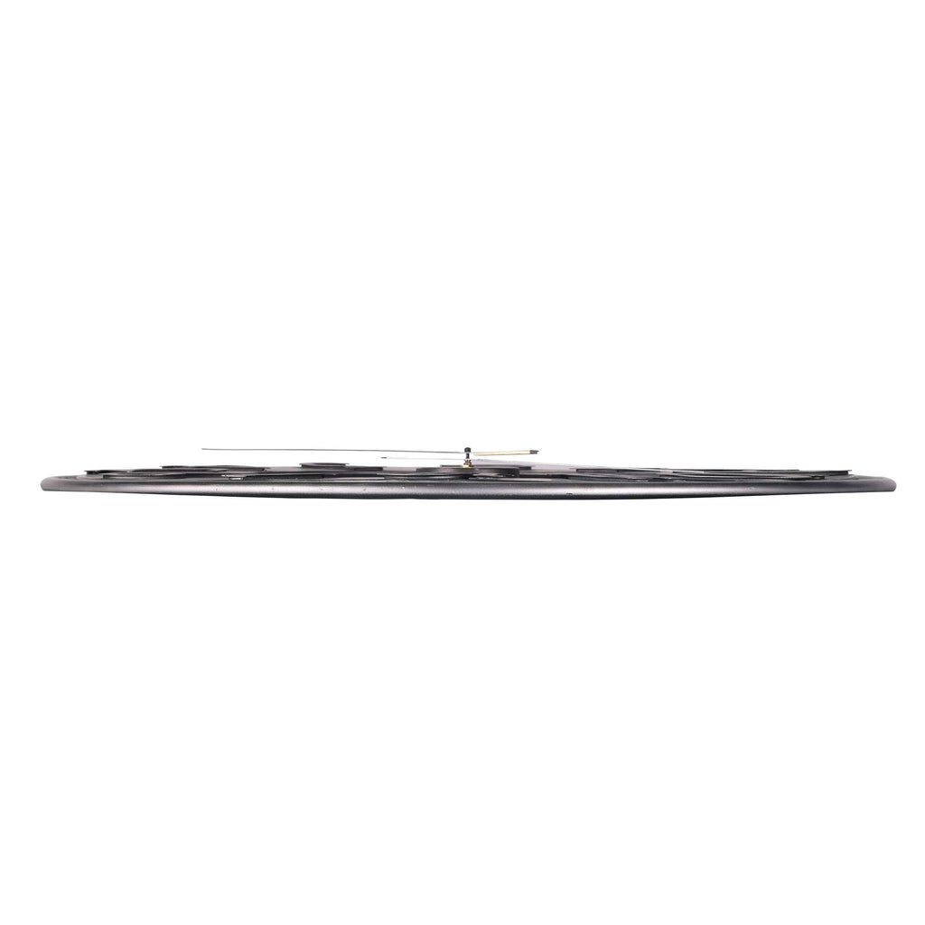 Close-up of a black windshield wiper blade on a white background