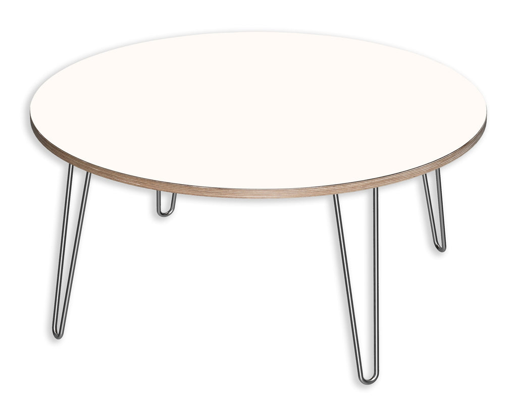 991064DT DesignerPly Round Coffee Table: Designer White