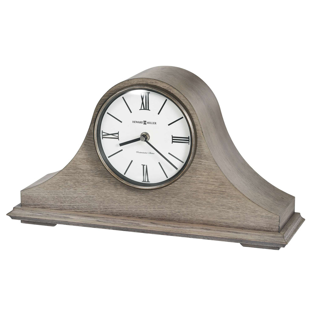Classic mantel clock with Roman numerals and a wooden finish