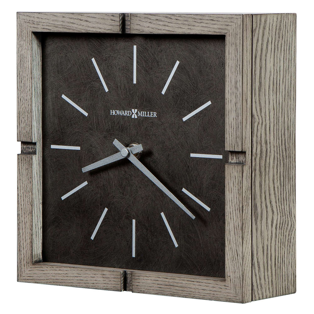 Modern wooden wall clock with minimalist design and silver hands