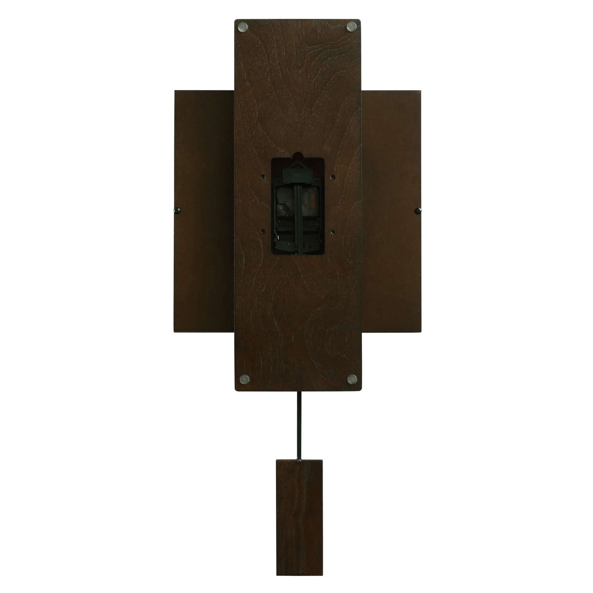 A modern wooden wall clock with a minimalistic design.