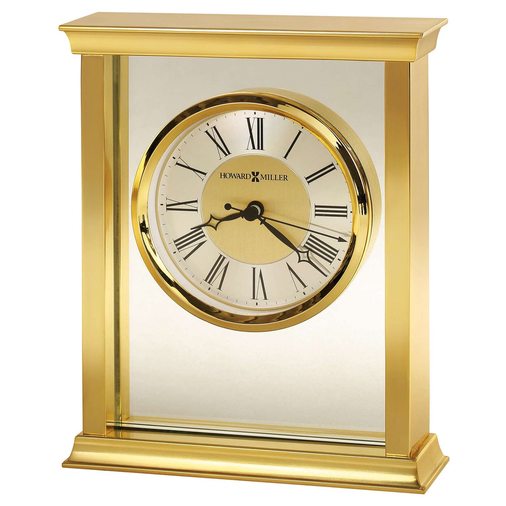 Gold-framed tabletop clock with Roman numerals