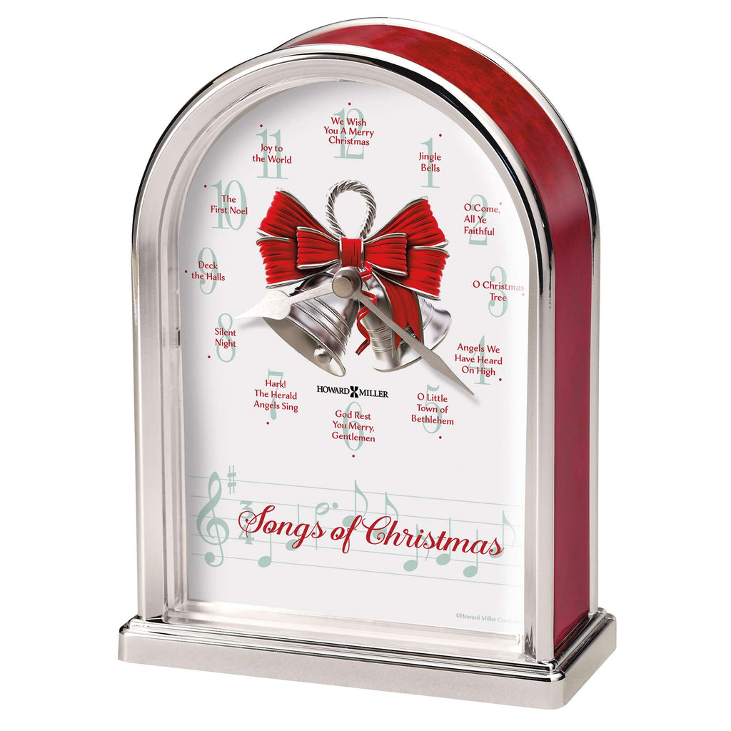 A decorative musical box featuring a bow and bells, labeled 'Songs of Christmas'.