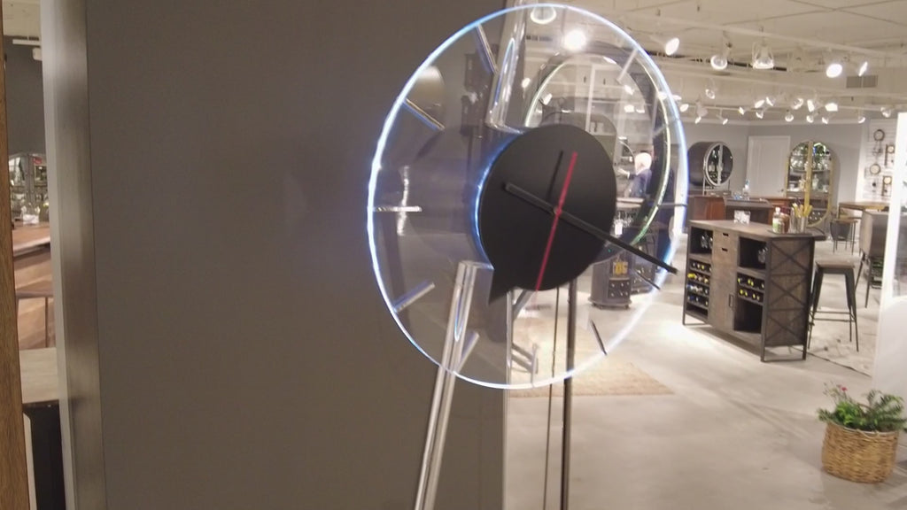 Modern wall clock with a minimalist design and illuminated circle