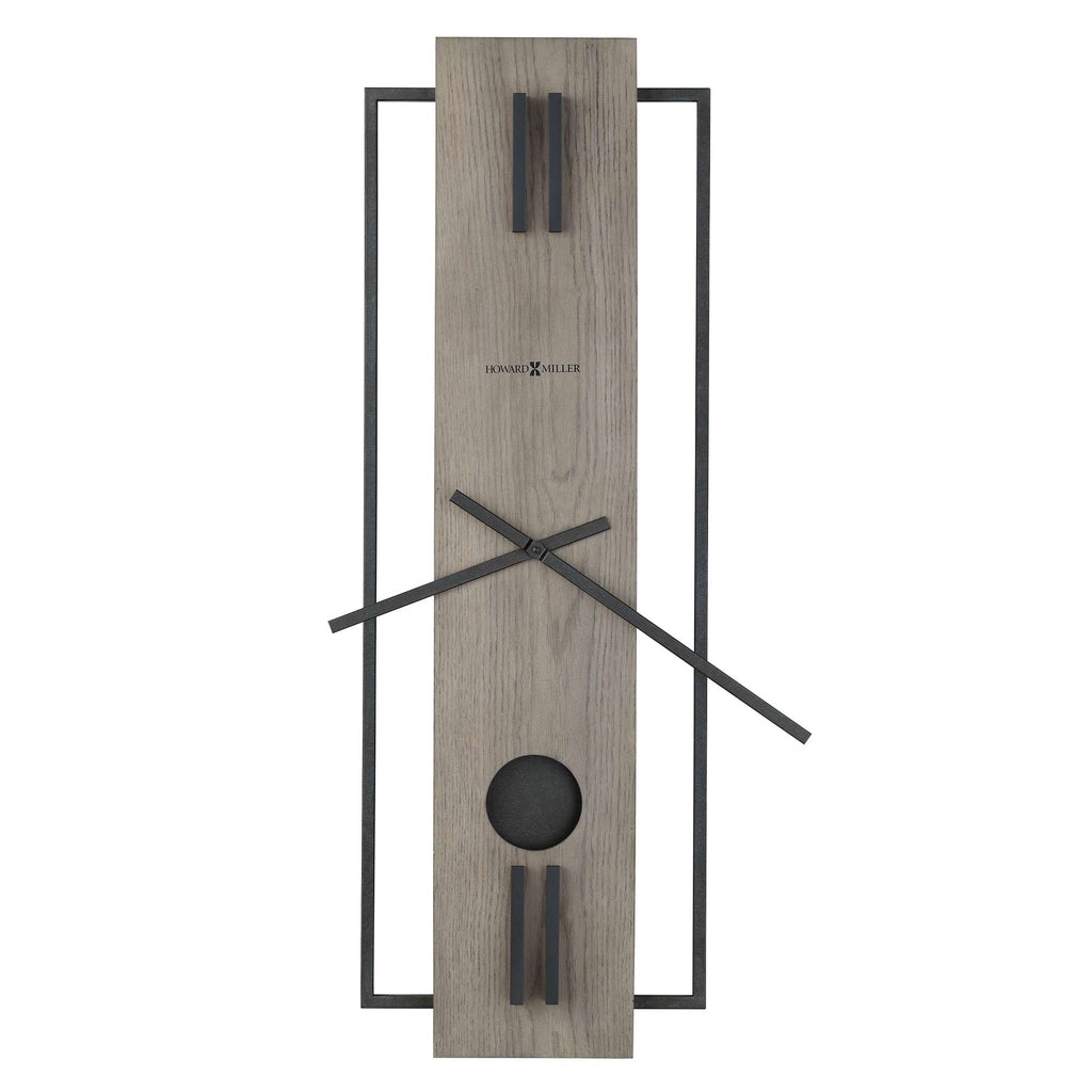 Modern wall clock with a minimalist design in gray and black.