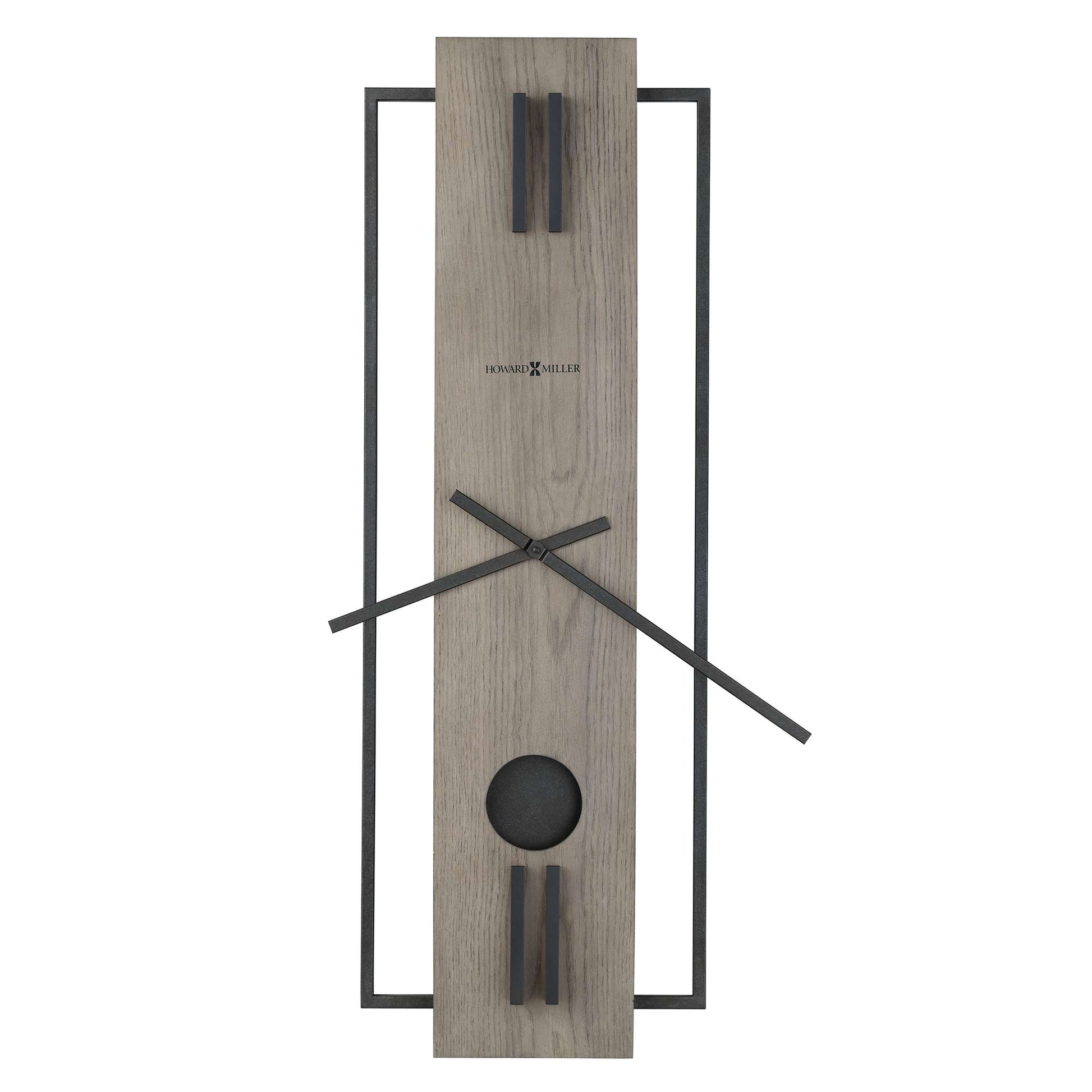 Modern wall clock with a minimalist design in gray and black.