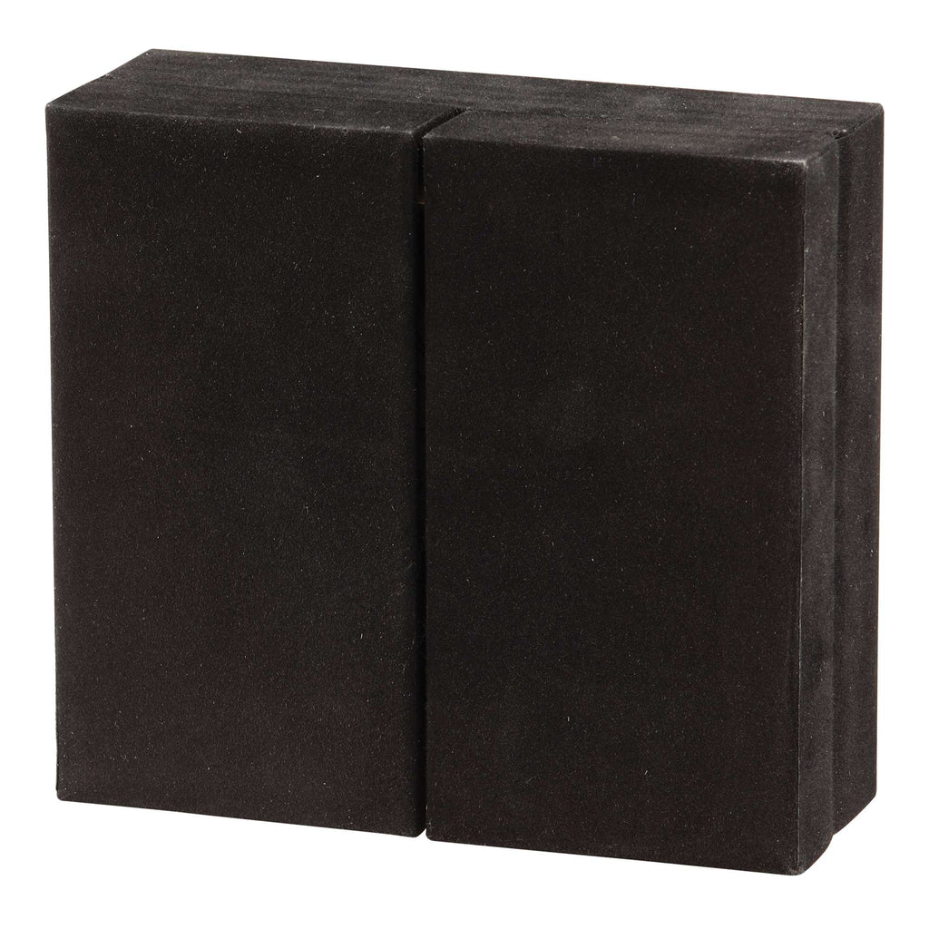 Two rectangular black blocks placed side by side.