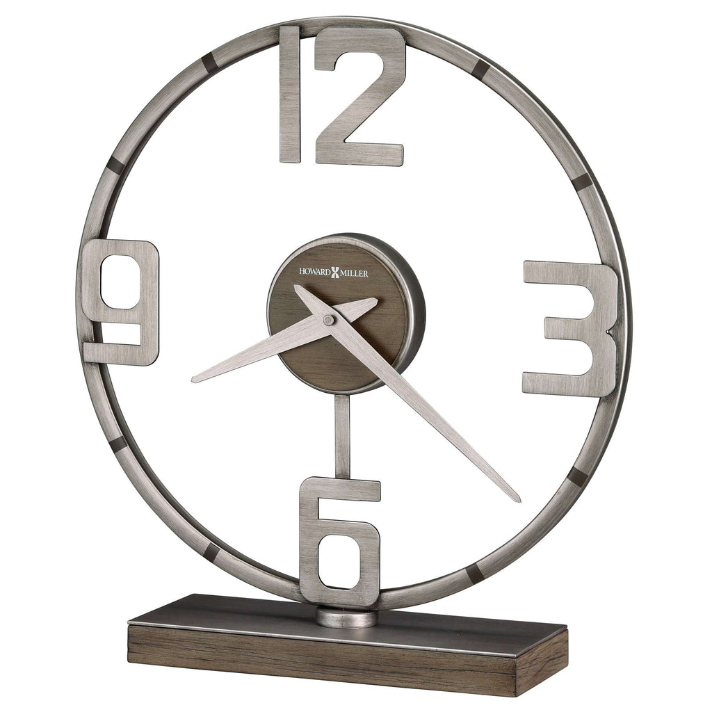 Modern round metal clock with large numerals