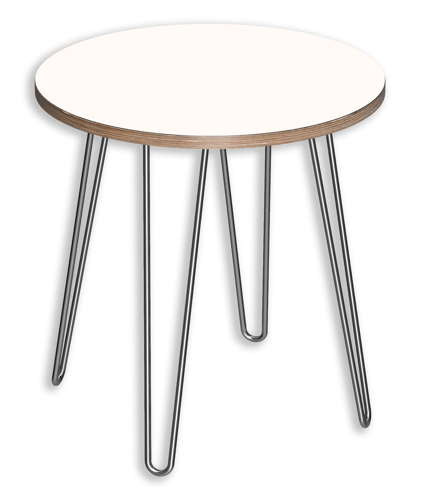 991061DT DesignerPly Round End Table: Designer White