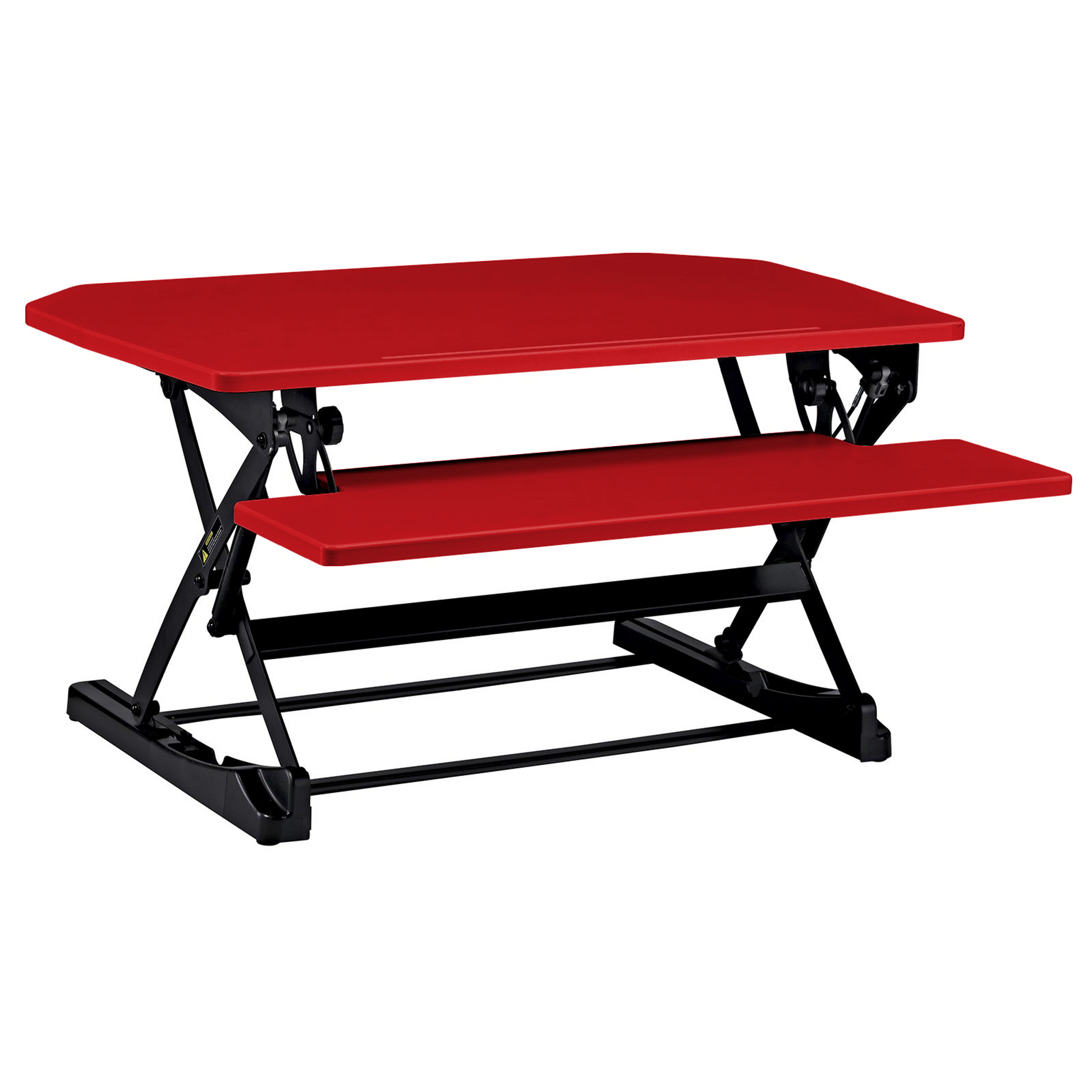 Adjustable red standing desk converter