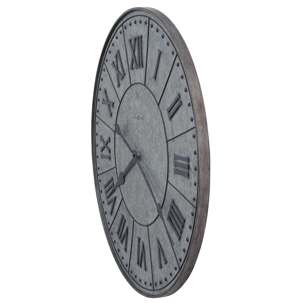 Wall clock with Roman numerals and a rustic design