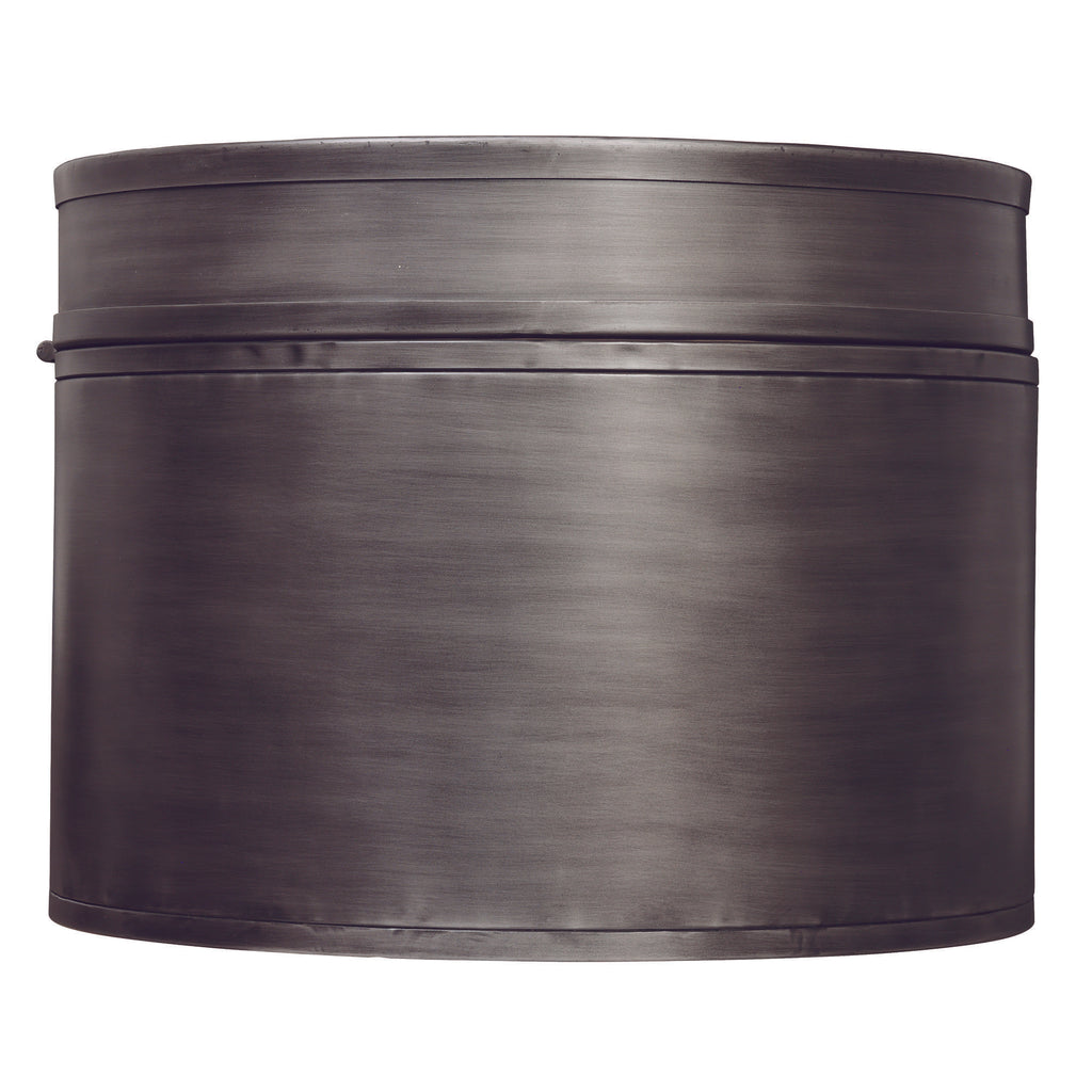 A round, metallic container with a smooth, brushed finish.