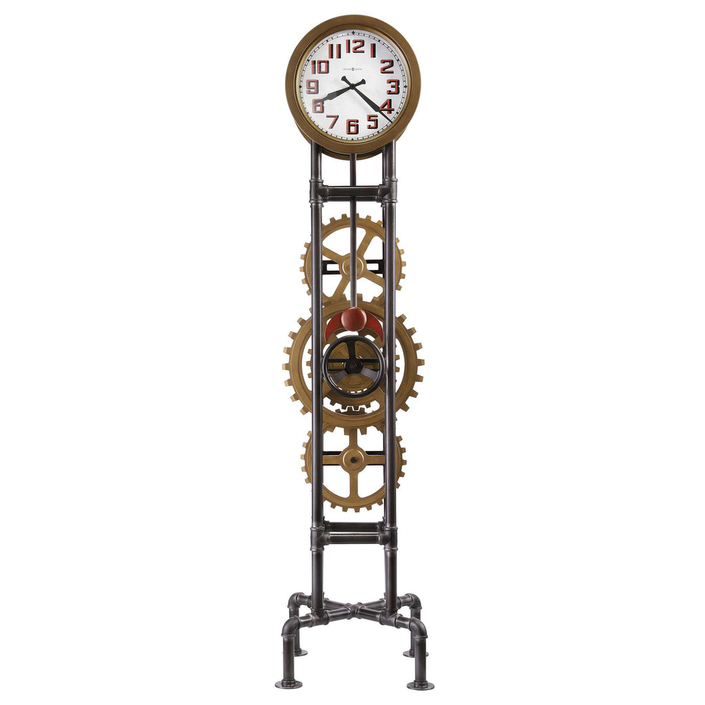 Steampunk-style floor clock with gears
