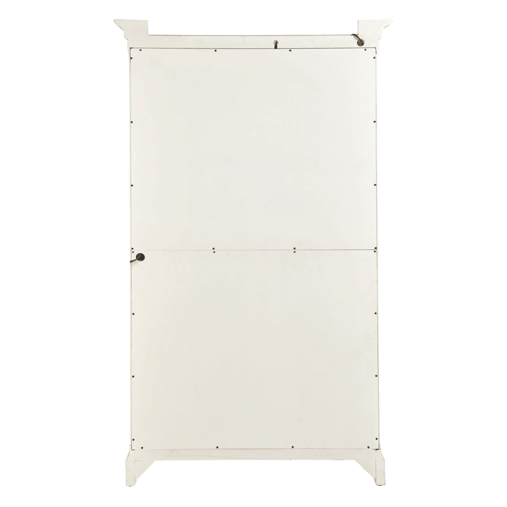 Plain white wooden cabinet with two doors