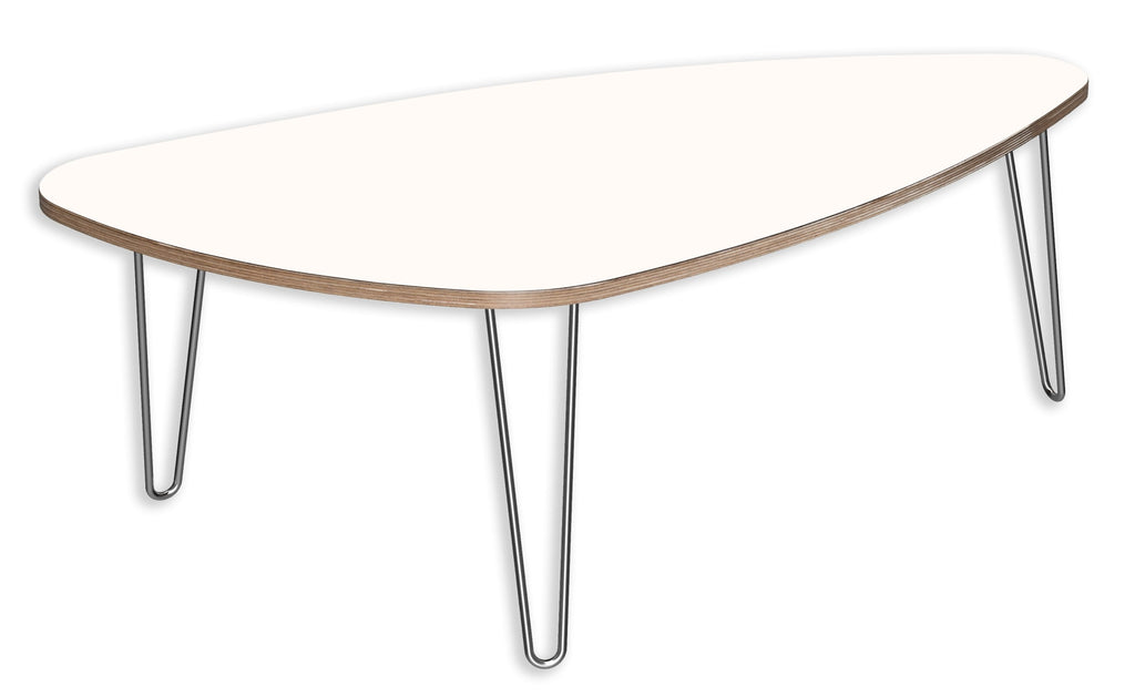 991072DT DesignerPly Triangle Coffee Table: Designer White