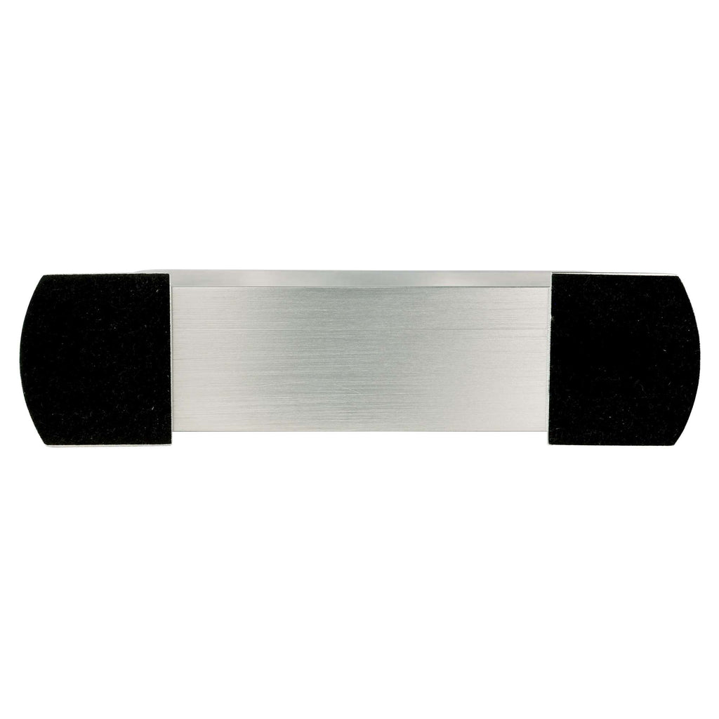Silver metal bar with black rubber ends