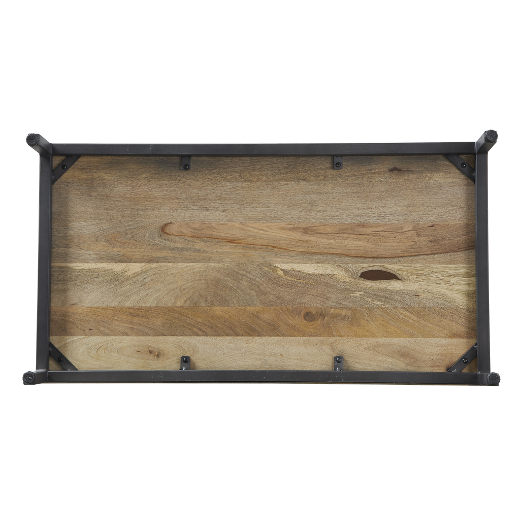 Wooden wall decor with metal accents