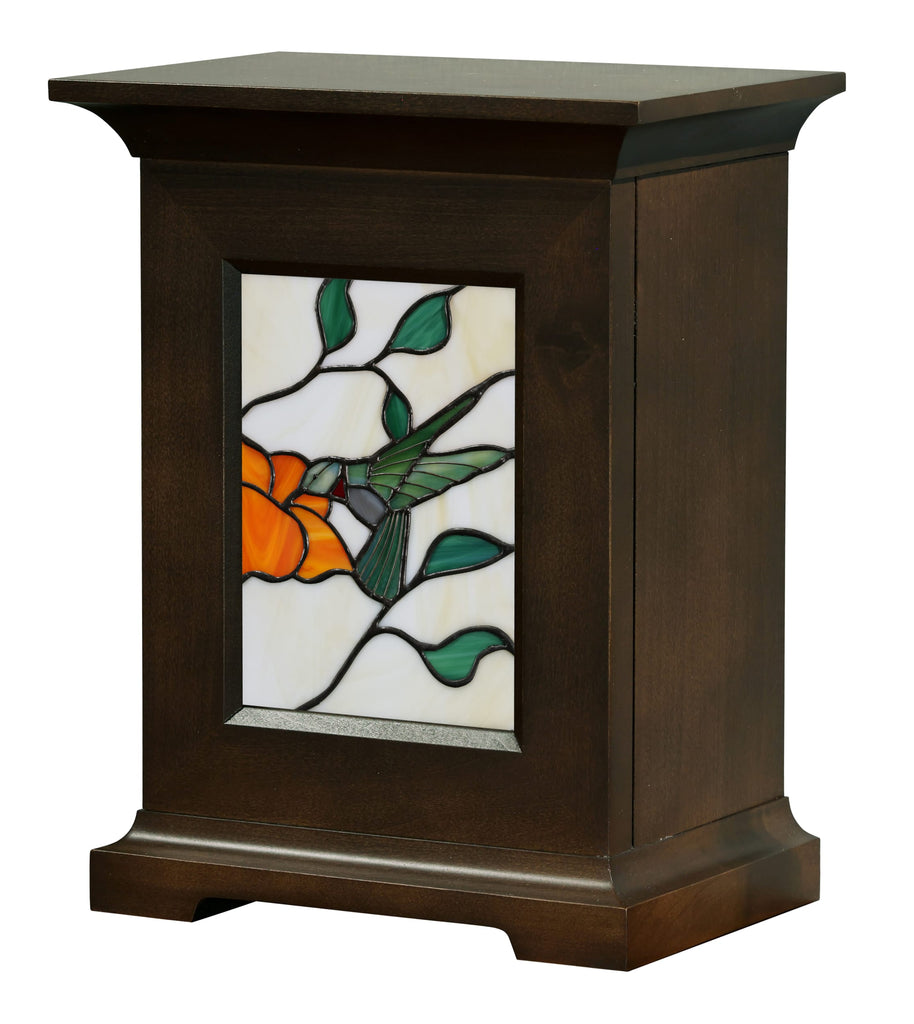 800253 Transitions Urn with Hummingbird Stained Glass Insert