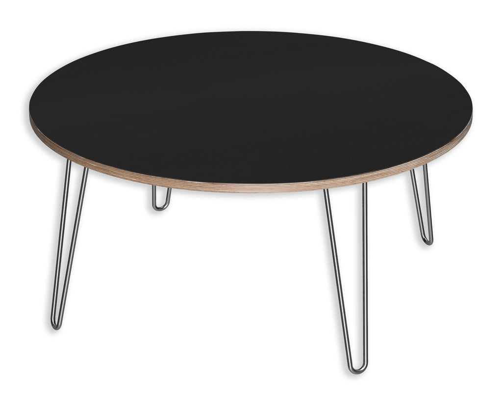 991064MB DesignerPly Round Coffee Table: Matte Black