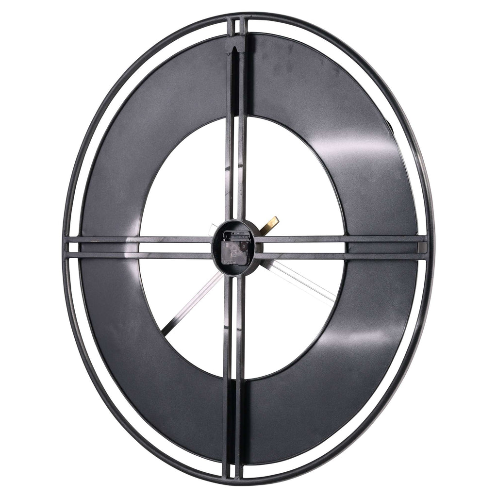 Industrial wall clock with a minimalist black design